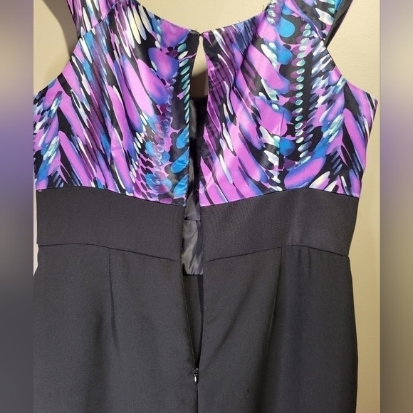 Perceptions New York, 14, black empire waist with purple abstract satin top - Picture 4 of 7